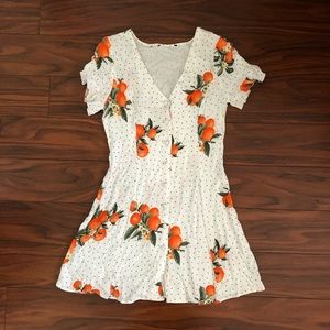🍑Peach and Polka Dot Ruffle Dress